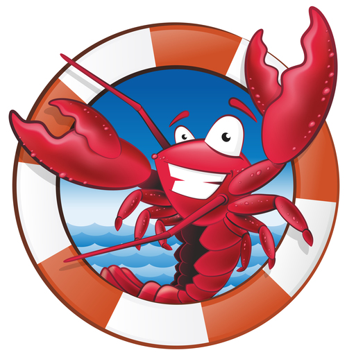 Cute Lobster in Nautical Themed Frame vector