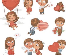 Cute couple vector material