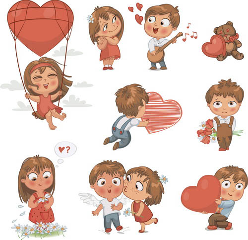 Download Cute couple vector material free download