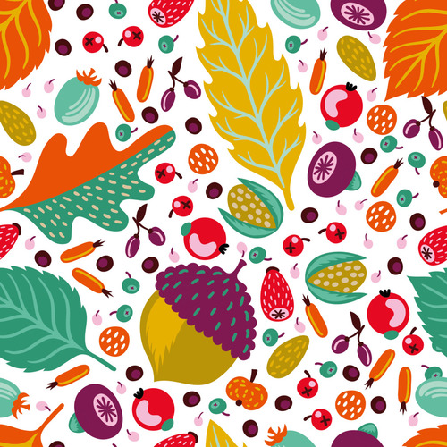 Cute fashion fruit background material vector