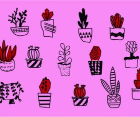 Cute potted background vector