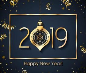 Dark blue 2019 new year background vectors