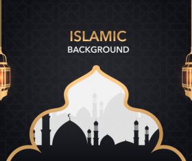 Dark styles islamic background vectors set 03
