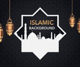 Dark styles islamic background vectors set 05