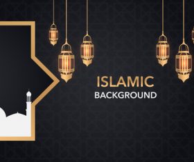 Dark styles islamic background vectors set 07