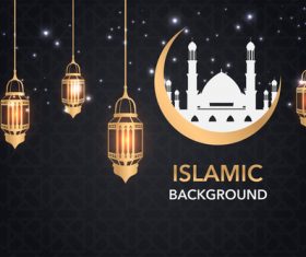 Dark styles islamic background vectors set 08