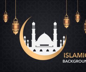 Dark styles islamic background vectors set 09
