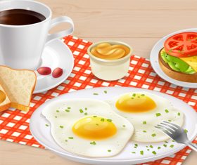 Delicious breakfast vector illustration