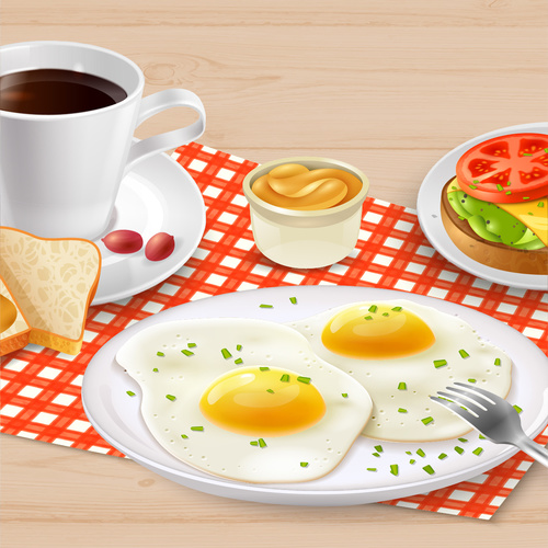 Delicious breakfast vector illustration