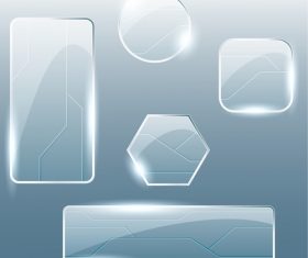 Different shape glass plates vector