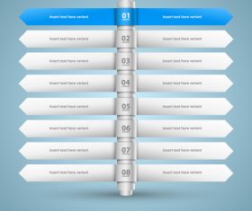 Direction list with options Infographic vector 03