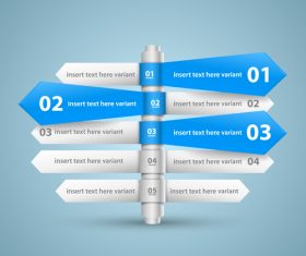 Direction list with options Infographic vector 05