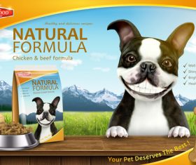 Dog food poster template vector