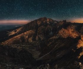 Dolomite under the starry sky Stock Photo