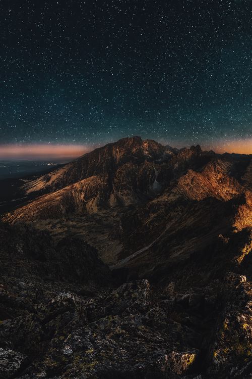 Dolomite under the starry sky Stock Photo