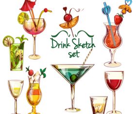 Drink sketch design vector material