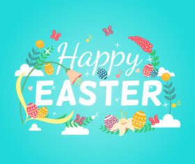 Easter card vector material