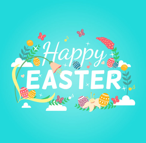 Easter card vector material