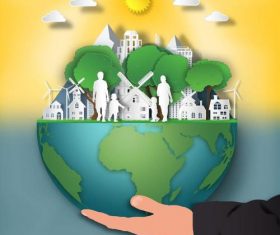 Eco earth poster vector material