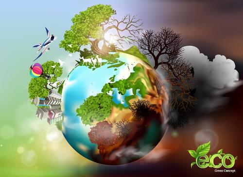 Eco green ecocept poster vector
