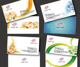 Elegant pattern business card design vector material