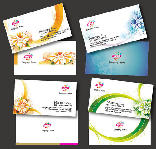 Elegant pattern business card design vector material