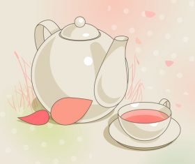Elegant tea background design vectors 01
