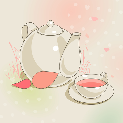 Elegant tea background design vectors 01
