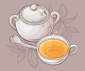 Elegant tea background design vectors 02