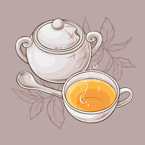Elegant tea background design vectors 02
