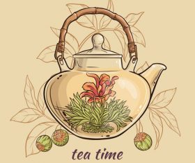 Elegant tea background design vectors 03