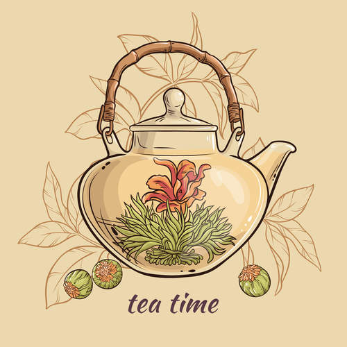 Elegant tea background design vectors 03