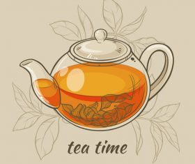 Elegant tea background design vectors 04