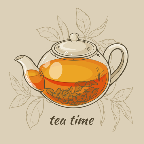 Elegant tea background design vectors 04