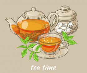 Elegant tea background design vectors 05