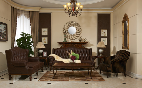 European-style living room design Stock Photo 01
