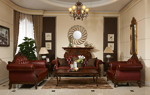 European-style living room design Stock Photo 02