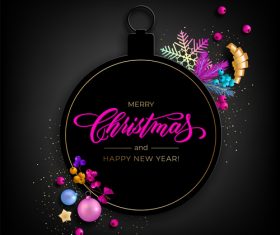 Exquisite black charistmas card design vector 06