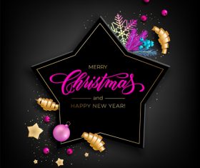 Exquisite black charistmas card design vector 07