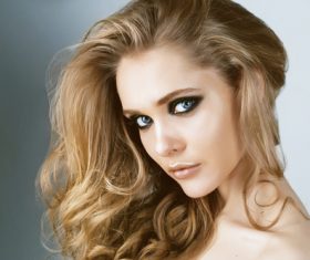 Fashion model face close up Stock Photo 04