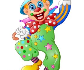 Festival cheerful clown illustration vector 01