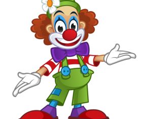 Festival cheerful clown illustration vector 02