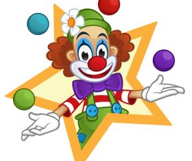 Festival cheerful clown illustration vector 03