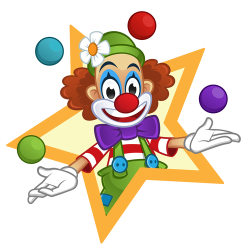 Festival cheerful clown illustration vector 03