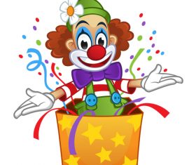 Festival cheerful clown illustration vector 04