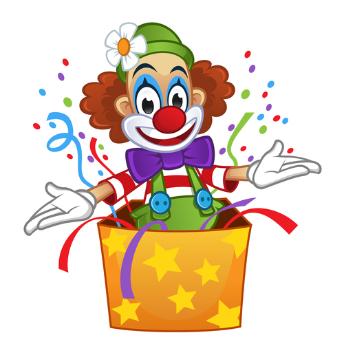 Festival cheerful clown illustration vector 04