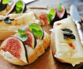 Fig goat cheese bread Stock Photo