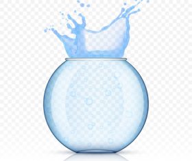 Fish bowl isolated with transparent background vector