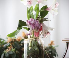 Flower arrangement in the room Stock Photo 02