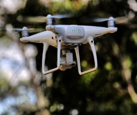 Four-axis remote drone in the air Stock Photo 05